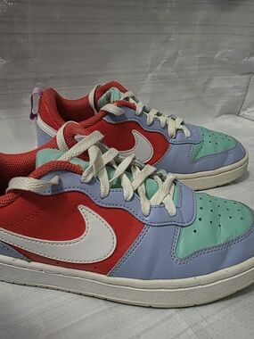 Nike Court Borough Low Recraft sneakers in the "Cobalt Bliss/Track Red" multi